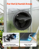 VEVOR saules paneļa ventilators 25 W ar 374 m³/h gaisa plūsmu, regulējams paneļa leņķis, 2030 apgr./min, elastīga uzstādīšana siltumnīcām, audzēšanas teltīm, vistu kūtīm un nojumēm