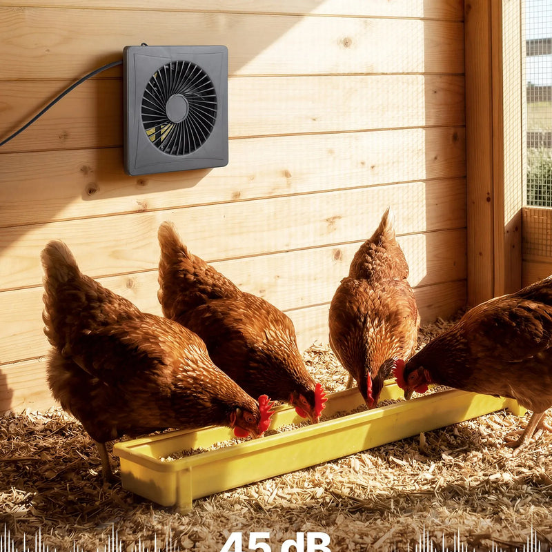 VEVOR saules paneļa ventilators 25 W ar 374 m³/h gaisa plūsmu, regulējams paneļa leņķis, 2030 apgr./min, elastīga uzstādīšana siltumnīcām, audzēšanas teltīm, vistu kūtīm un nojumēm