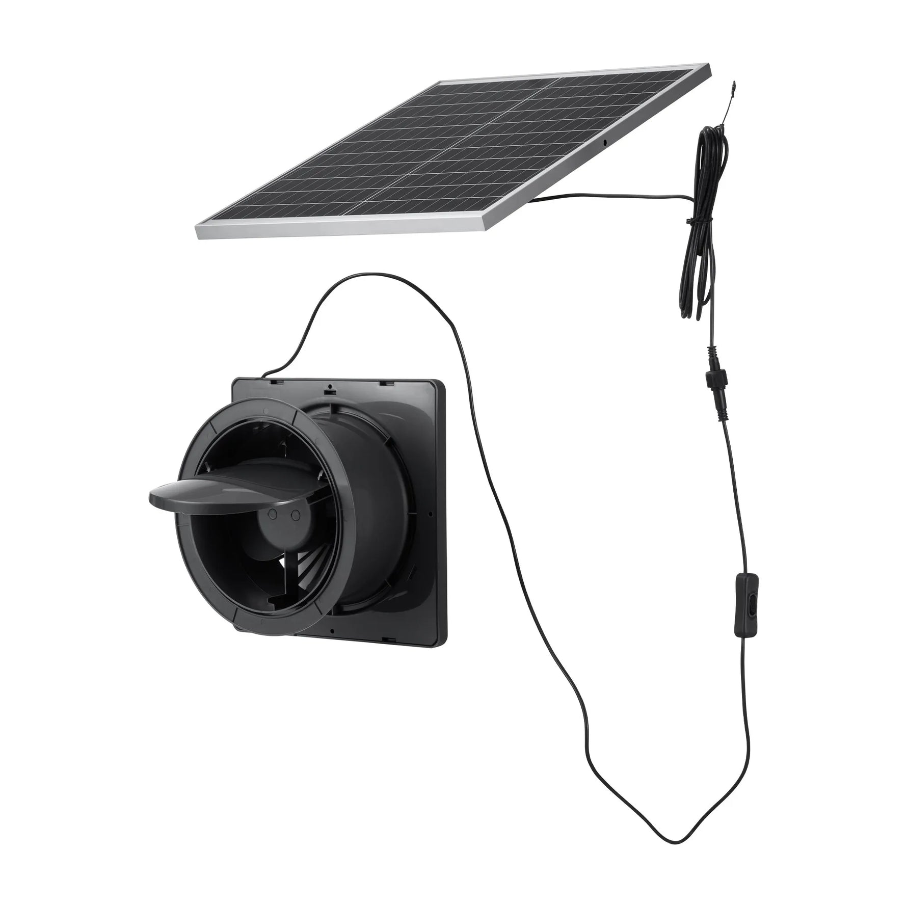 VEVOR saules paneļa ventilators 25 W ar 374 m³/h gaisa plūsmu, regulējams paneļa leņķis, 2030 apgr./min, elastīga uzstādīšana siltumnīcām, audzēšanas teltīm, vistu kūtīm un nojumēm