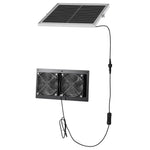 VEVOR saules enerģijas ventilators ar 15 W saules paneli un 2 ventilatoriem, regulējams paneļa leņķis, 2668 apgr./min, elastīga uzstādīšana, ātra gaisa apmaiņa siltumnīcām, audzēšanas teltīm un mājputnu novietnēm