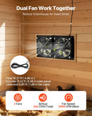 VEVOR saules enerģijas ventilators ar 15 W saules paneli un 2 ventilatoriem, regulējams paneļa leņķis, 2668 apgr./min, elastīga uzstādīšana, ātra gaisa apmaiņa siltumnīcām, audzēšanas teltīm un mājputnu novietnēm