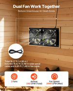 VEVOR saules enerģijas ventilators ar 15 W saules paneli un 2 ventilatoriem, regulējams paneļa leņķis, 2668 apgr./min, elastīga uzstādīšana, ātra gaisa apmaiņa siltumnīcām, audzēšanas teltīm un mājputnu novietnēm