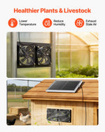 VEVOR saules enerģijas ventilators ar 15 W saules paneli un 2 ventilatoriem, regulējams paneļa leņķis, 2668 apgr./min, elastīga uzstādīšana, ātra gaisa apmaiņa siltumnīcām, audzēšanas teltīm un mājputnu novietnēm