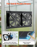 VEVOR saules enerģijas ventilators ar 15 W saules paneli un 2 ventilatoriem, regulējams paneļa leņķis, 2668 apgr./min, elastīga uzstādīšana, ātra gaisa apmaiņa siltumnīcām, audzēšanas teltīm un mājputnu novietnēm