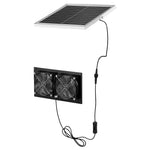 VEVOR saules enerģijas ventilators ar 15 W saules paneli un 2 ventilatoriem, regulējams paneļa leņķis, 2668 apgr./min, elastīga uzstādīšana, ātra gaisa apmaiņa siltumnīcām, audzēšanas teltīm un mājputnu novietnēm