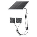 VEVOR saules paneļa ventilatoru komplekts 30 W ar 2 ventilatoriem, regulējams paneļa leņķis, 2668 apgr./min, elastīga uzstādīšana siltumnīcām, audzēšanas teltīm, vistu kūtīm un nojumēm