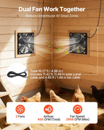 VEVOR saules paneļa ventilatoru komplekts 30 W ar 2 ventilatoriem, regulējams paneļa leņķis, 2668 apgr./min, elastīga uzstādīšana siltumnīcām, audzēšanas teltīm, vistu kūtīm un nojumēm