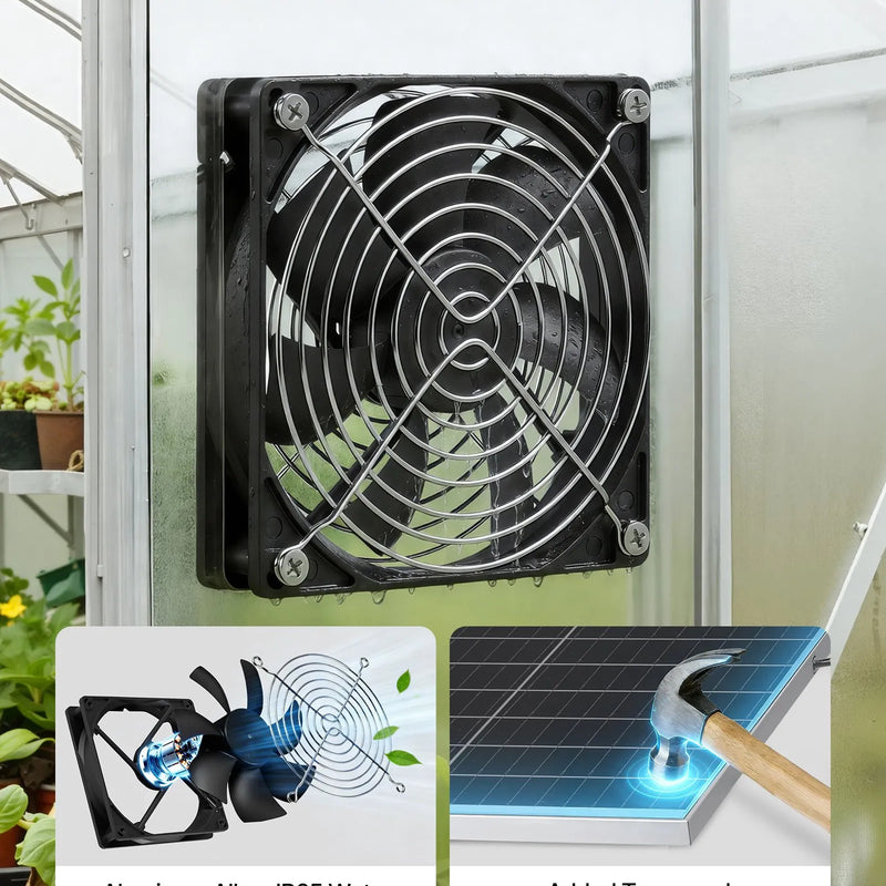VEVOR saules paneļa ventilatoru komplekts 30 W ar 2 ventilatoriem, regulējams paneļa leņķis, 2668 apgr./min, elastīga uzstādīšana siltumnīcām, audzēšanas teltīm, vistu kūtīm un nojumēm