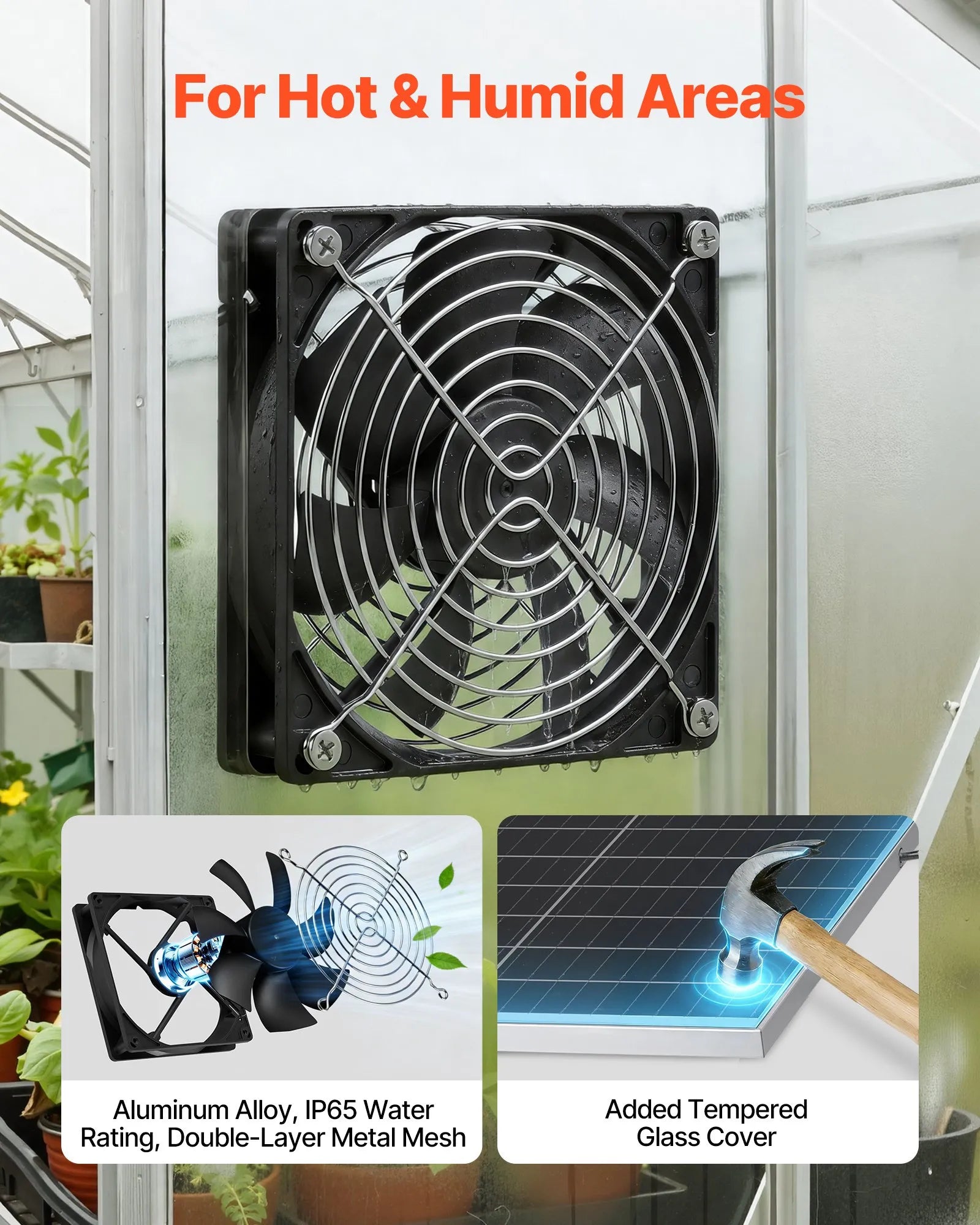 VEVOR saules paneļa ventilatoru komplekts 30 W ar 2 ventilatoriem, regulējams paneļa leņķis, 2668 apgr./min, elastīga uzstādīšana siltumnīcām, audzēšanas teltīm, vistu kūtīm un nojumēm