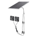 VEVOR saules paneļa ventilatoru komplekts 30 W ar 2 ventilatoriem, regulējams paneļa leņķis, 2668 apgr./min, elastīga uzstādīšana siltumnīcām, audzēšanas teltīm, vistu kūtīm un nojumēm