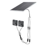 VEVOR saules paneļa ventilatoru komplekts 30 W ar 2 ventilatoriem, regulējams paneļa leņķis, 2668 apgr./min, elastīga uzstādīšana siltumnīcām, audzēšanas teltīm, vistu kūtīm un nojumēm