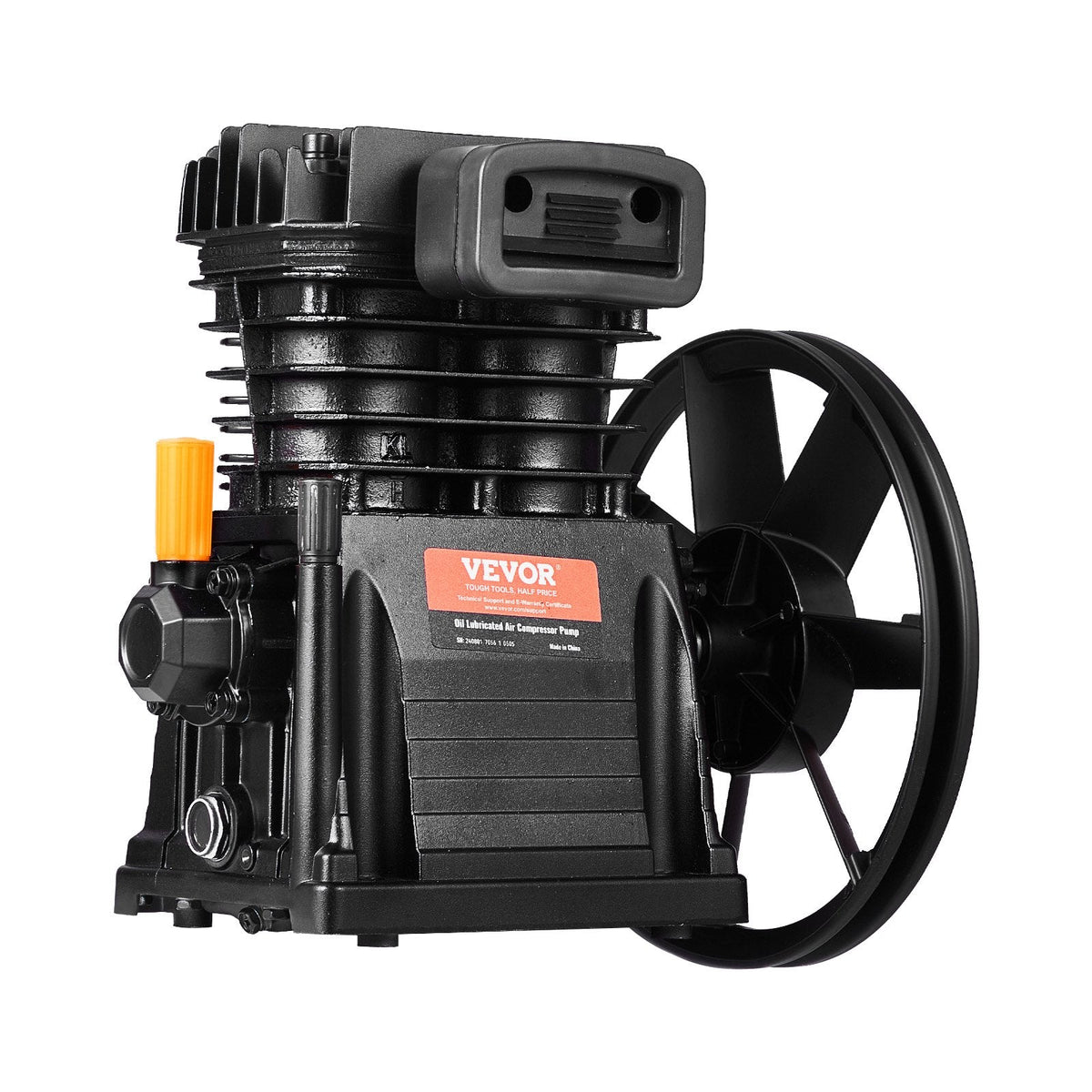 VEVOR gaisa kompresora sūkņa galva 3 HP, 5,8 CFM @ 90 PSI, divcilindru virzuļu tips