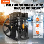 VEVOR gaisa kompresora sūkņa galva 3 HP, 5,8 CFM @ 90 PSI, divcilindru virzuļu tips