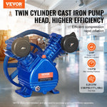 VEVOR gaisa kompresora sūkņa galva 3 HP, 6,25 CFM @ 6,2 bar, divcilindru virzuļa sūkņa galva