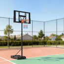 VEVOR pārvietojams basketbola statīvs ar augstuma regulēšanu 1,35–3,05 m, basketbola groza sistēma ar iebūvētiem riteņiem bērniem, pusaudžiem un pieaugušajiem piebraucamajiem ceļiem un baseina zonām