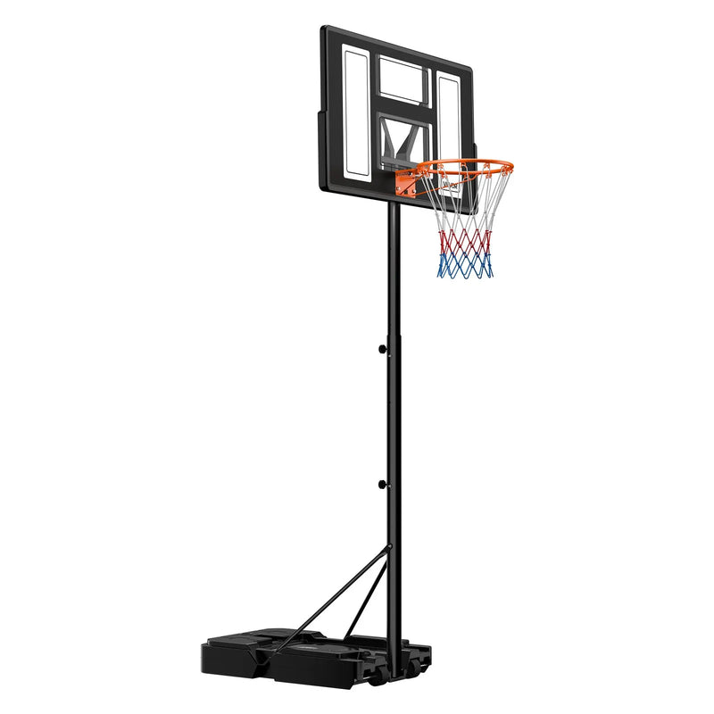 VEVOR pārvietojams basketbola statīvs ar augstuma regulēšanu 1,35–3,05 m, basketbola groza sistēma ar iebūvētiem riteņiem bērniem, pusaudžiem un pieaugušajiem piebraucamajiem ceļiem un baseina zonām