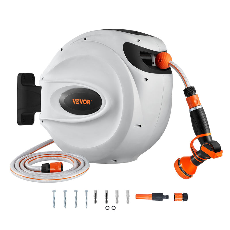 Automātiskā atsperu šļūtenes spole –35 m x 12.7 mm, 180° pagriežama, sienas montāža, ar automātisko ievilkšanas sistēmu un regulējamu apturēšanas mehānismu