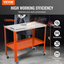 VEVOR Welding Table 915 x 457 mm, 544 kg Load Capacity, 2 Layers, Portable with Brake Wheels, 4 Tool Brooms, 15 mm Fixing Holes