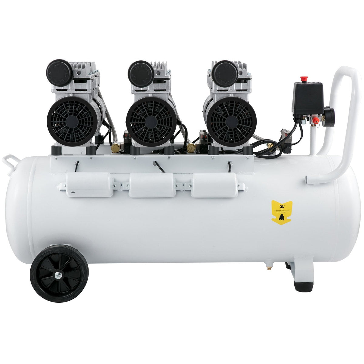 VEVOR gaisa kompresors 80 L, īpaši kluss, bez eļļas, 2,2 kW, zema trokšņa līmeņa, droša solenoīda vārsta aizsardzība