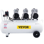 VEVOR gaisa kompresors 80 L, īpaši kluss, bez eļļas, 2,2 kW, zema trokšņa līmeņa, droša solenoīda vārsta aizsardzība