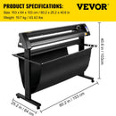 VEVOR 1350 mm vinila ploteris ar LED ekrānu, daļēji automātisku optisko sensoru, saderīgs ar SignCut programmatūru Mac un Windows sistēmām, komplektā ar statīvu