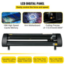 VEVOR vinila griešanas ploteris ar statīvu, papīra padeves platums 720 mm, griešanas platums 630 mm, SignMaster programmatūra, regulējams griešanas spiediens 10–500 g un ātrums līdz 800 mm/s, LCD displejs, uzlīmju un reklāmas uzrakstu izgatavošanai