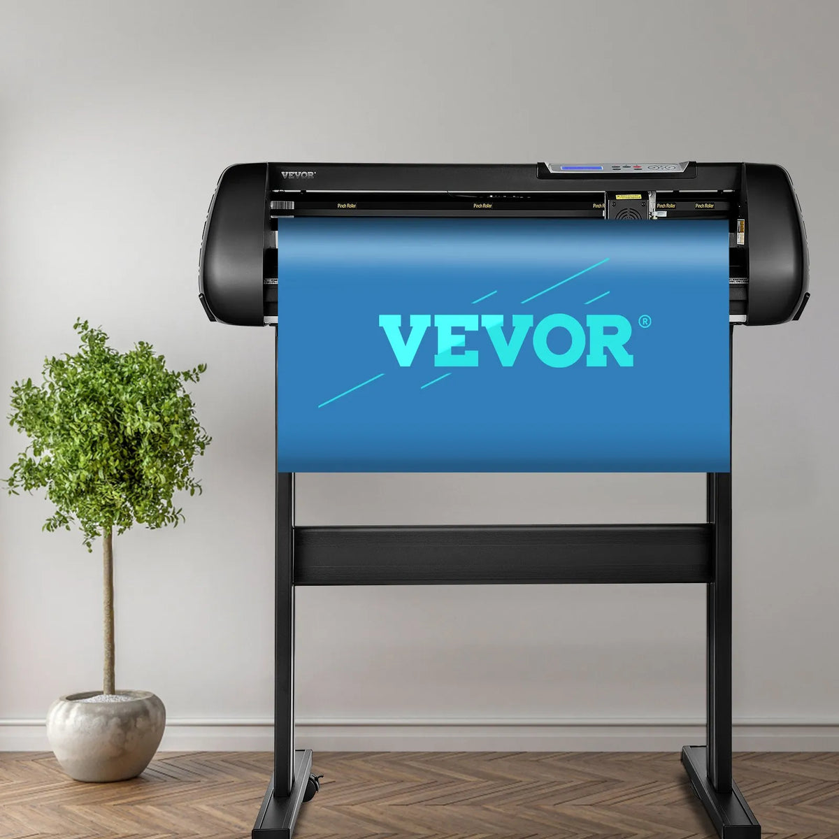 VEVOR vinila griešanas ploteris 864 mm, griešanas plotera iekārta ar offline griešanas funkciju, mobilais Bluetooth savienojums, precīza rullīšu vārpsta, regulējams ātrums un spiediens, SignMaster programmatūra DIY uzrakstiem, asmens Windows sistēmai