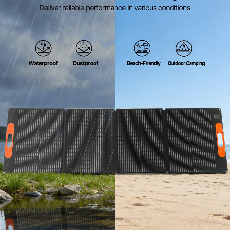 VEVOR pārnēsājama elektroenerģijas stacija 2400 W ar 200 W salokāmu saules paneli, 2160 Wh paplašināma LiFePO4 akumulatora sistēma ar 10 izejām un regulējamu ievades jaudu mājai, kempingam un kemperiem
