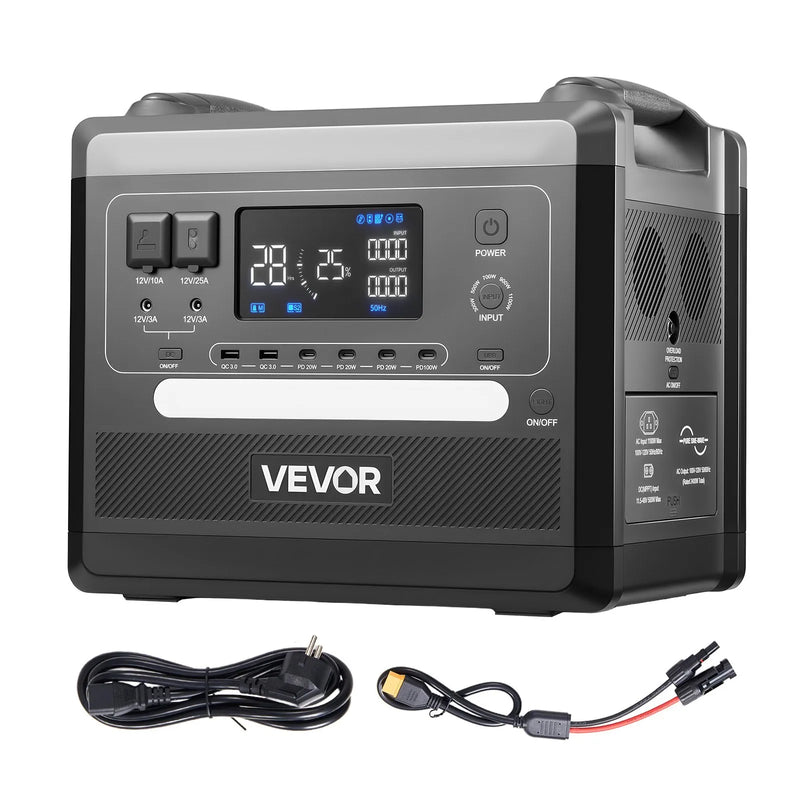 VEVOR portatīvā elektrostacija 2400 W, 2160 Wh, saules ģenerators ar 10 izejām un regulējamu ieejas jaudu, paplašināms LiFePO4 akumulatora rezerves barošanas risinājums mājai, kempingam un kemperiem (saules panelis nav iekļauts)