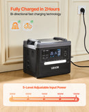 VEVOR portatīvā elektrostacija 2400 W, 2160 Wh, saules ģenerators ar 10 izejām un regulējamu ieejas jaudu, paplašināms LiFePO4 akumulatora rezerves barošanas risinājums mājai, kempingam un kemperiem (saules panelis nav iekļauts)