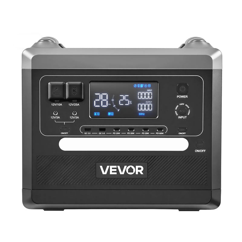 VEVOR portatīvā elektrostacija 2400 W, 2160 Wh, saules ģenerators ar 10 izejām un regulējamu ieejas jaudu, paplašināms LiFePO4 akumulatora rezerves barošanas risinājums mājai, kempingam un kemperiem (saules panelis nav iekļauts)