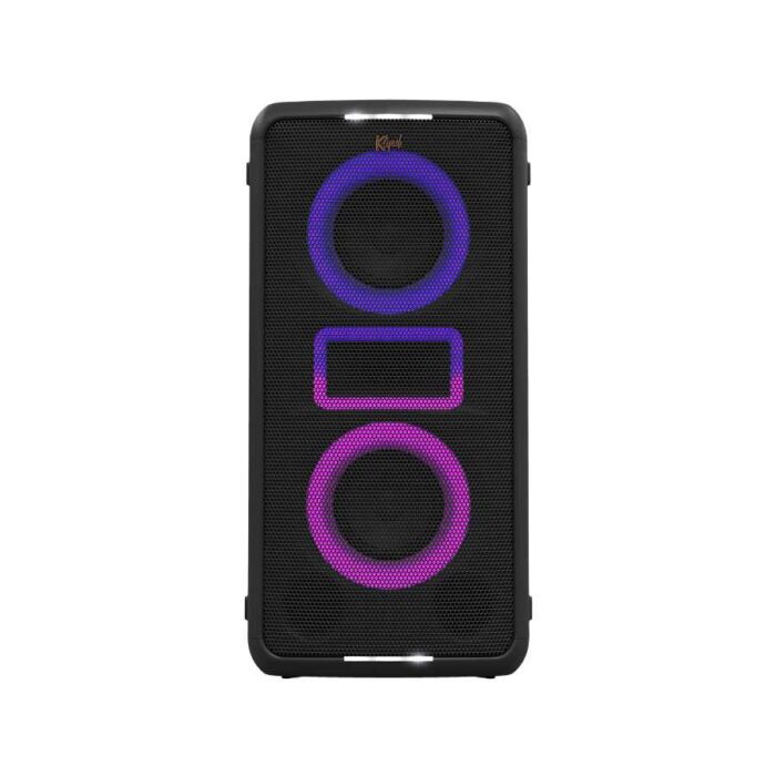 Klipsch Miami pārnēsājamais bezvadu skaļrunis, Maksimālā akustiskā jauda: 105 dB. Akumulatora darbības laiks līdz 18 stundām.