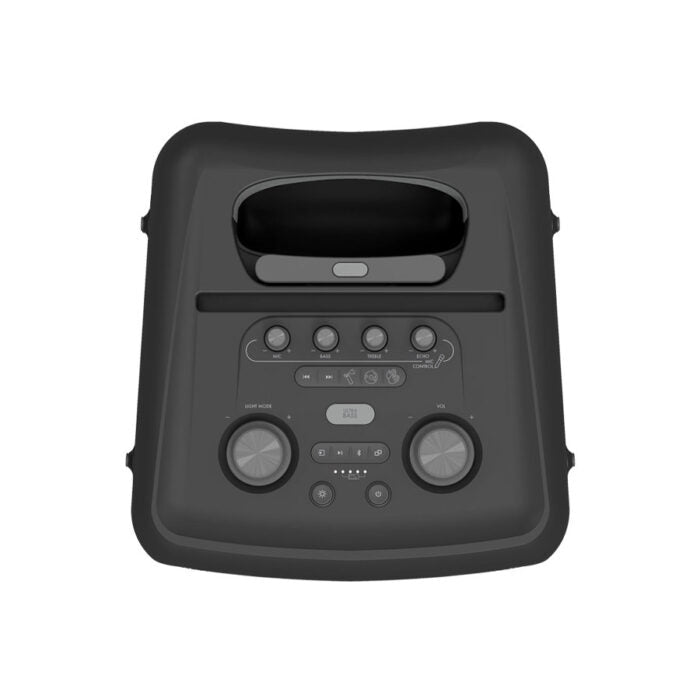 Klipsch Miami pārnēsājamais bezvadu skaļrunis, Maksimālā akustiskā jauda: 105 dB. Akumulatora darbības laiks līdz 18 stundām.