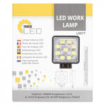KAMAR LED Work Light L0077 24 W 1280 lm 12/24 V Square FLOOD with 9 LEDs and ECE R10