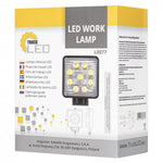 KAMAR LED Work Light L0077 24 W 1280 lm 12/24 V Square FLOOD with 9 LEDs and ECE R10