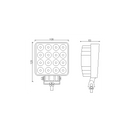 LED CREE 48W (3071Lm) arbetslampa 9-32V, kallvit 6500K, IP67, för traktorer, terrängfordon, skogsmaskiner