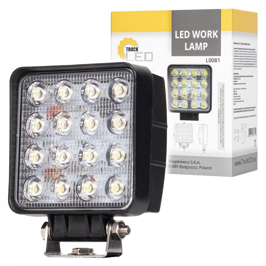 KAMAR LED Work Light L0081 FLOOD 43 W 2100 lm 12/24 V with 16 LEDs and ECE R10