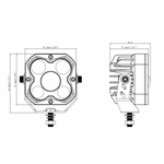 L0183 LED Work Light with 4 LEDs and a central focusing lens, 29 W, 2700 lm, 12/24 V, IP67