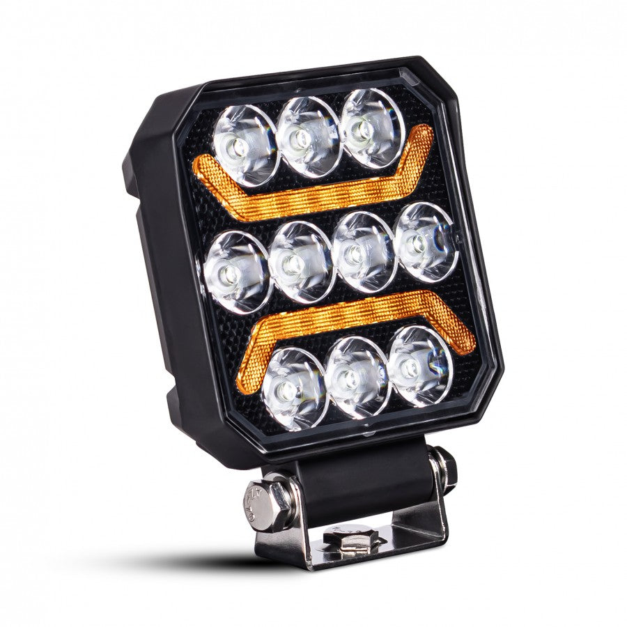 KAMAR LED darba lampa L0185 FLOOD 15 W 1500 lm 12/24 V ar 10 LED un 2 oranžām LED joslām