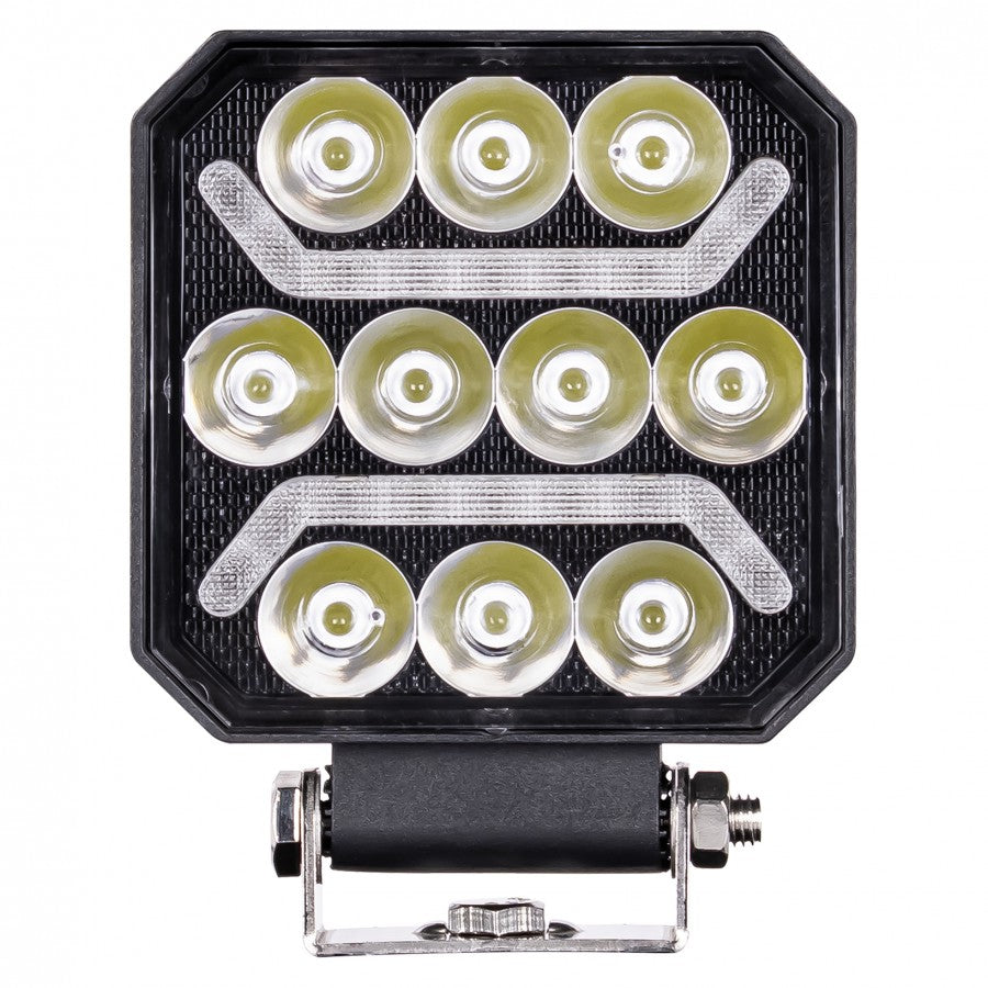 KAMAR LED darba lampa L0185 FLOOD 15 W 1500 lm 12/24 V ar 10 LED un 2 oranžām LED joslām