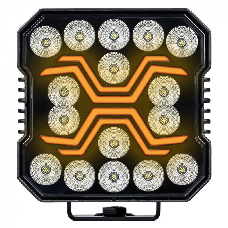 KAMAR X-SPIDER LED darba lampa L0195 FLOOD 18 W 1700 lm 12/24 V ar 9 LED un ECE R10