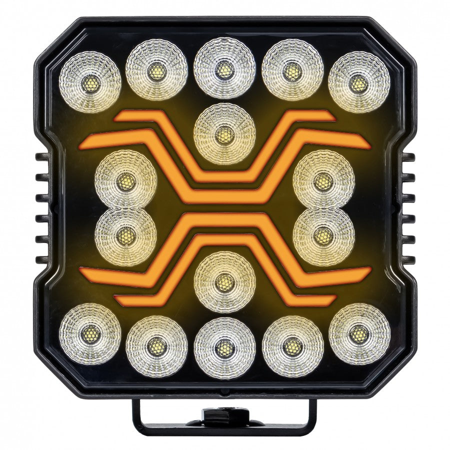 KAMAR X-SPIDER LED darba lampa L0195 FLOOD 18 W 1700 lm 12/24 V ar 9 LED un ECE R10
