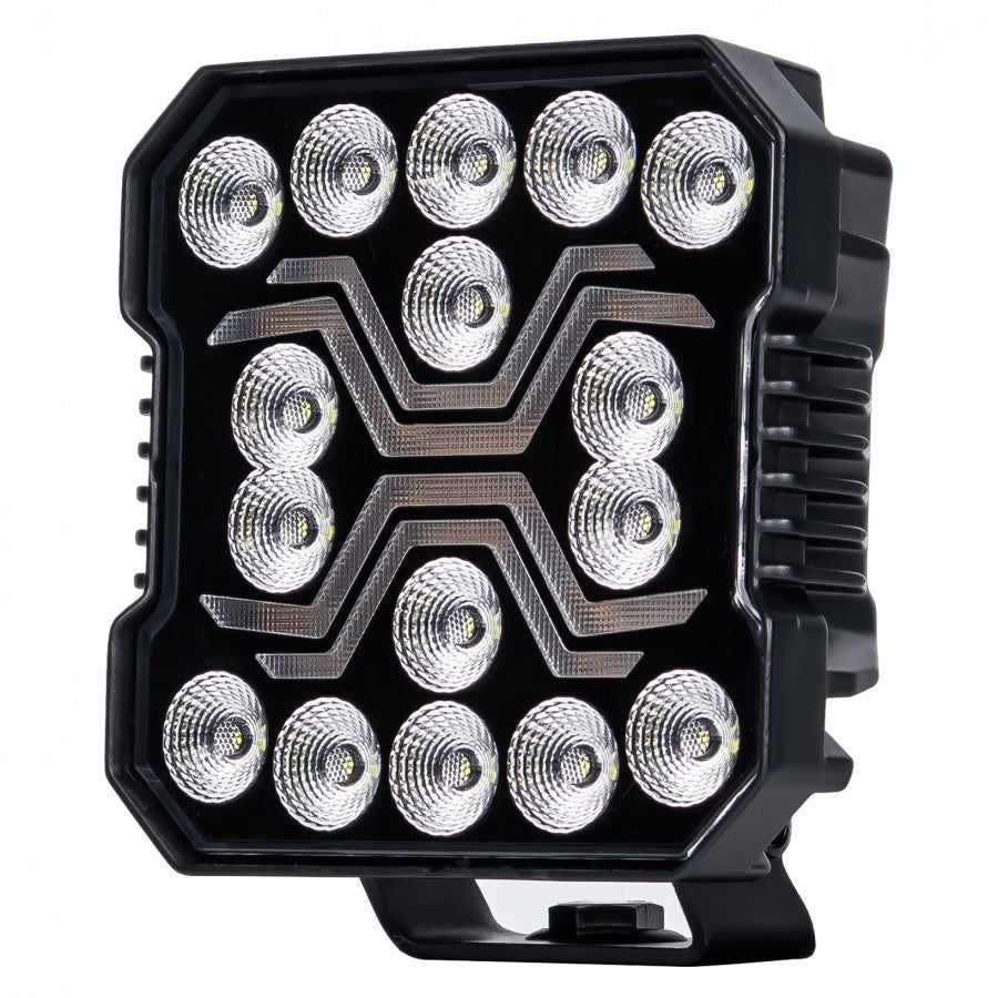 KAMAR X-SPIDER LED darba lampa L0195 FLOOD 18 W 1700 lm 12/24 V ar 9 LED un ECE R10