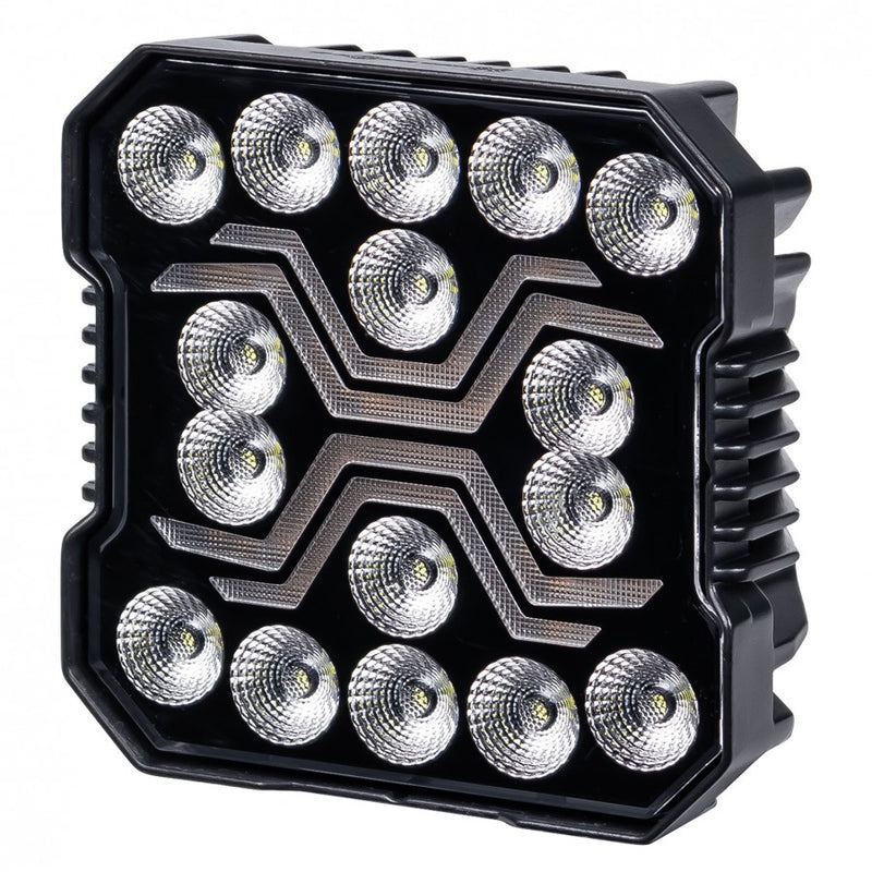 KAMAR X-SPIDER LED darba lampa L0195 FLOOD 18 W 1700 lm 12/24 V ar 9 LED un ECE R10