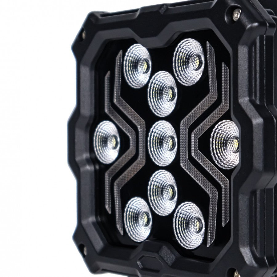KAMAR L0195 X-SPIDER 2 LED darba lukturis, 18W, 9 LED, 12/24V, dzintarkrāsas LED josla, IP67, ECE R10, 300mm kabelis, 2 gadu garantija