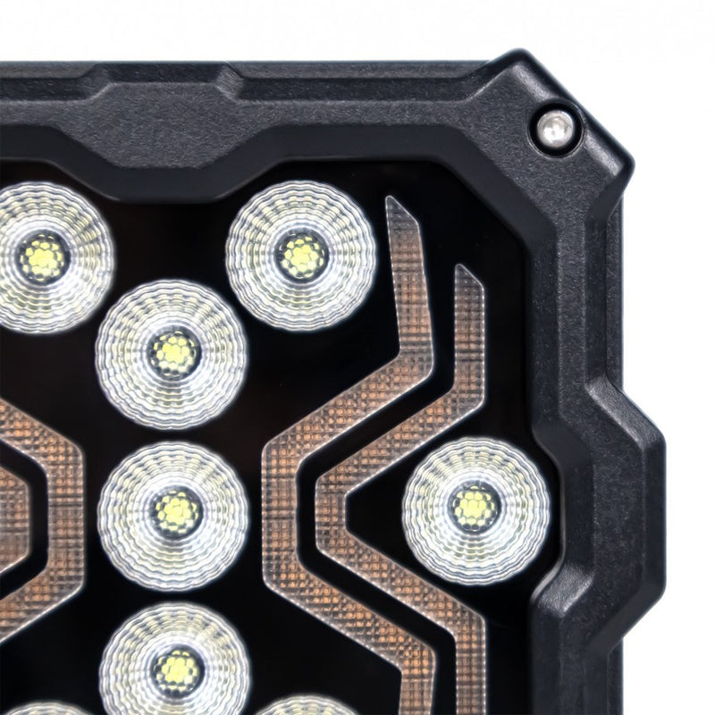 KAMAR L0195 X-SPIDER 2 LED darba lukturis, 18W, 9 LED, 12/24V, dzintarkrāsas LED josla, IP67, ECE R10, 300mm kabelis, 2 gadu garantija