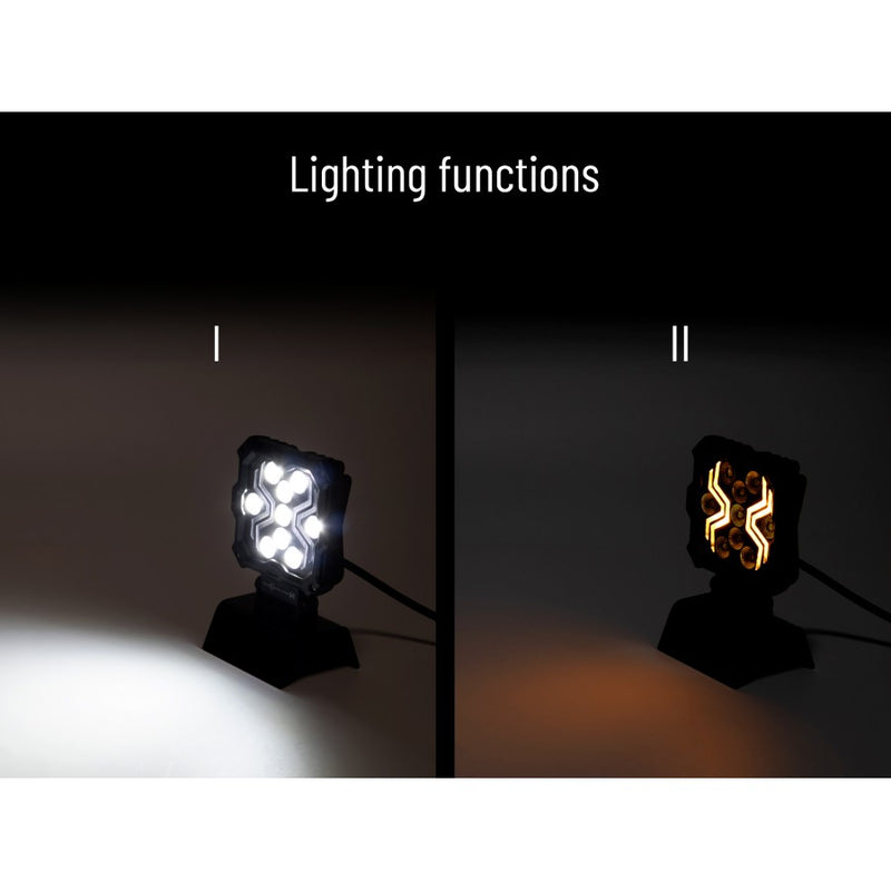 KAMAR L0195 X-SPIDER 2 LED darba lukturis, 18W, 9 LED, 12/24V, dzintarkrāsas LED josla, IP67, ECE R10, 300mm kabelis, 2 gadu garantija