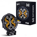 18W(1700Lm) LED darba lukturis KAMAR X-SPIDER 3 L0196 ar dzintarkrāsas LED joslu, 9 LED, 12/24V, IP67, alumīnija korpuss, 111x111x29,5mm, 0,3m kabelis, ECE R10, 2 gadu garantija