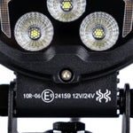 18W(1700Lm) LED darba lukturis KAMAR X-SPIDER 3 L0196 ar dzintarkrāsas LED joslu, 9 LED, 12/24V, IP67, alumīnija korpuss, 111x111x29,5mm, 0,3m kabelis, ECE R10, 2 gadu garantija