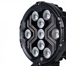 18W(1700Lm) LED darba lukturis KAMAR X-SPIDER 3 L0196 ar dzintarkrāsas LED joslu, 9 LED, 12/24V, IP67, alumīnija korpuss, 111x111x29,5mm, 0,3m kabelis, ECE R10, 2 gadu garantija